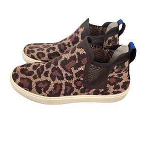 Rothy's The Chelsea Cheetah Sneakers 6.5 Slip On Shoes Low Top
